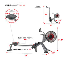 Load image into Gallery viewer, Sunny Health &amp; Fitness Magnetic Air Rower