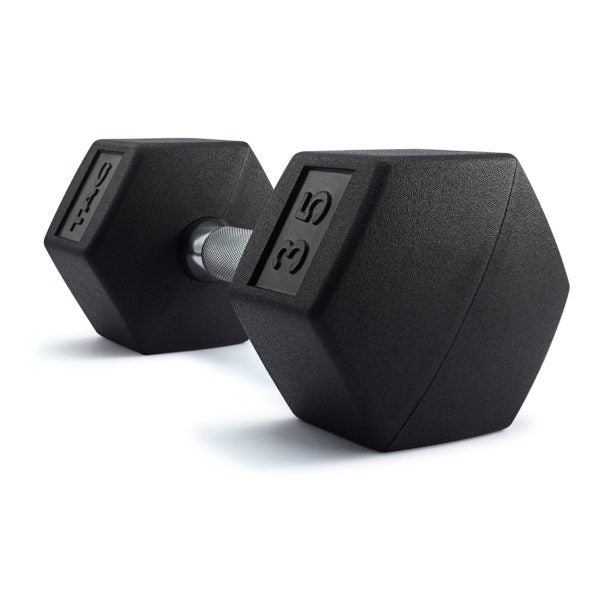 TAG Rubber Encased HEX Dumbbells with Straight Handles Complete Set