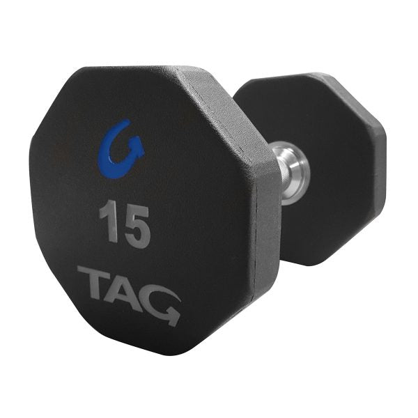 TAG 8 Sided Virgin Rubber Dumbbells with Straight Handles Complete Set