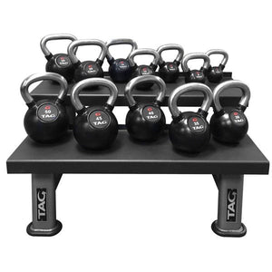 TAG Logo Rubber Encased Kettlebell with Chemical Chrome Handle Complete Set (12 pieces)