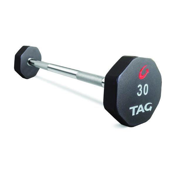 TAG 8 Sided Urethane Fixed Barbells with Straight Handle Complete Set 20-110lbs (10 bars)