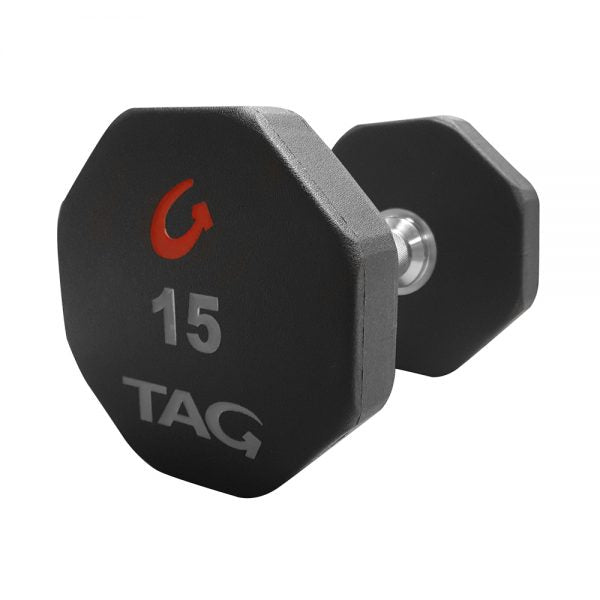 TAG 8 Sided Premium Ultrathane Dumbbells with Straight Handles Complete Set