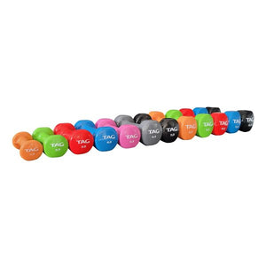 TAG Vinyl Coated Beauty Bell Dumbbells Complete Set 1-15lbs (12pairs)