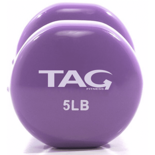 TAG Vinyl Coated Beauty Bell Dumbbells Complete Set 1-15lbs (12pairs)
