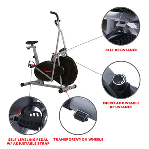 Sunny Health & Fitness Air Resistance Hybrid Bike