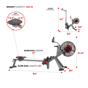 Sunny Health & Fitness Magnetic Air Rower