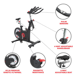 Sunny Health & Fitness Premium Kinetic Flywheel Rear Drive Cycle