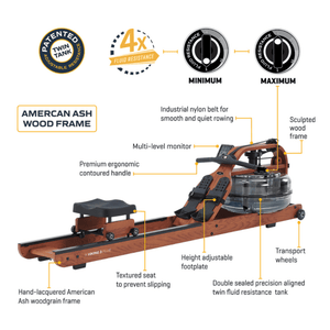 First Degree Fitness Viking 3 Plus Brown Indoor Rowing Machine